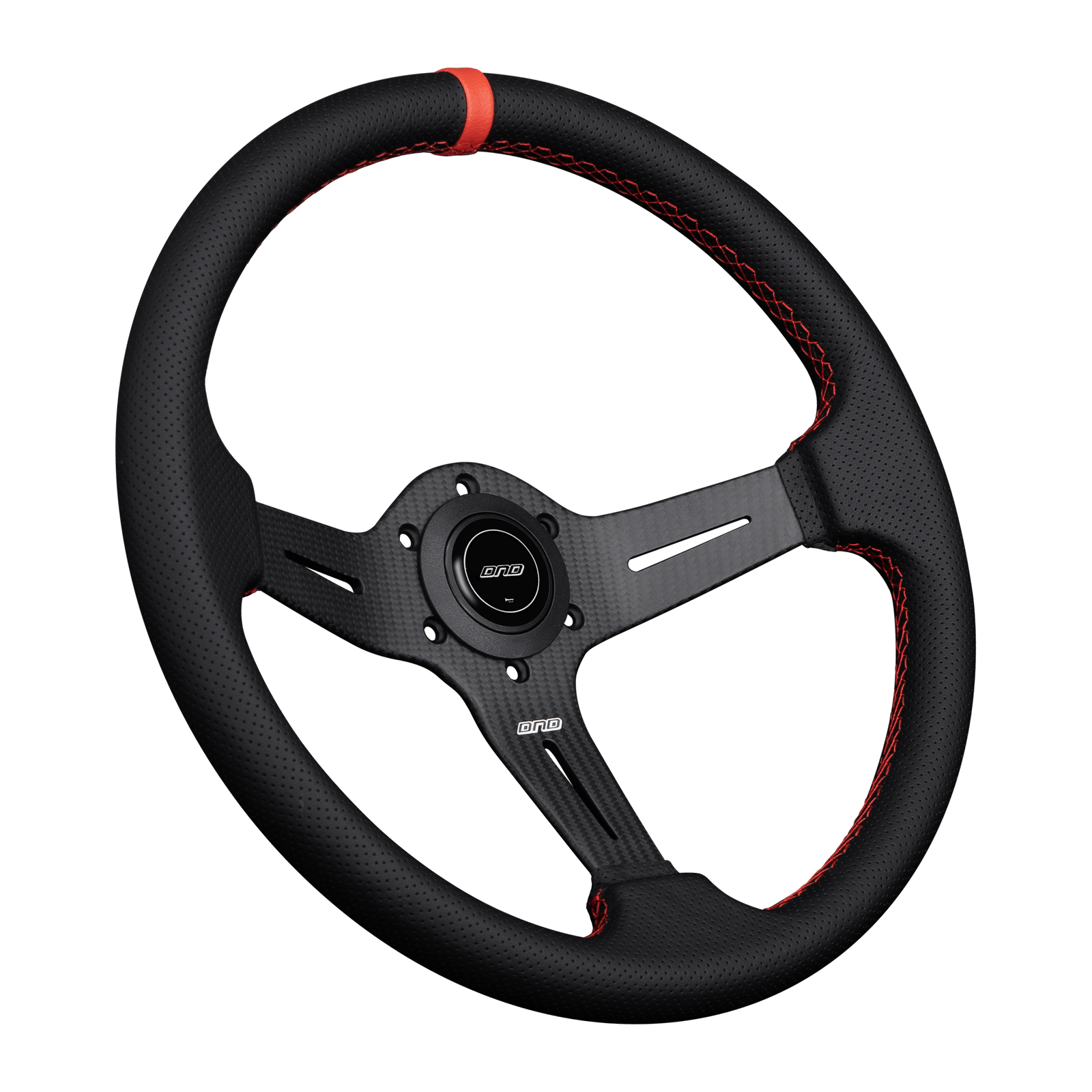 Carbon Fiber Perforated Leather Race Wheel